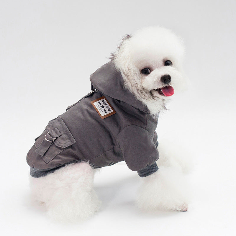 Faux-Fur Parka Dog Coat with Hood β Windproof Winter Jacket for Small & Medium Dogs