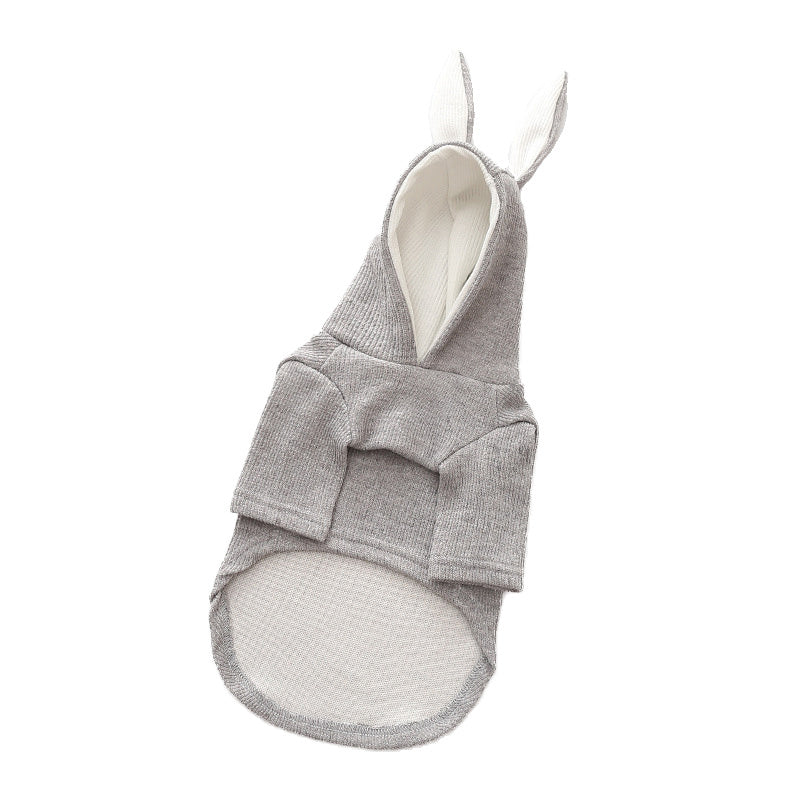 Bunny Ears Dog Hoodie – Lightweight Knit Pet Sweatshirt for Spring & Fall