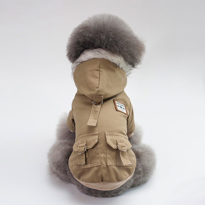 Faux-Fur Parka Dog Coat with Hood β Windproof Winter Jacket for Small & Medium Dogs