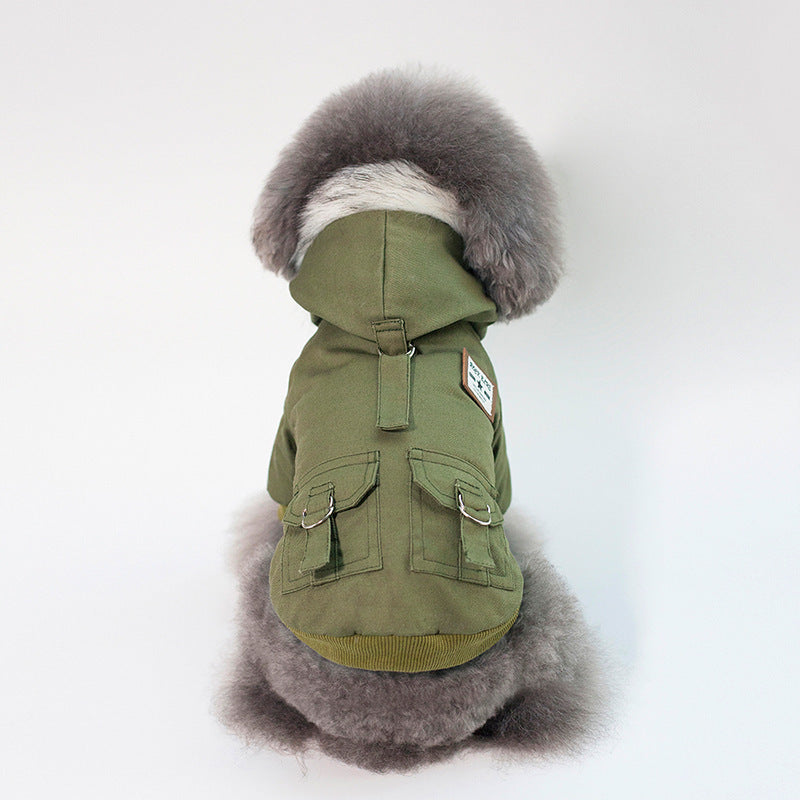 Faux-Fur Parka Dog Coat with Hood β Windproof Winter Jacket for Small & Medium Dogs