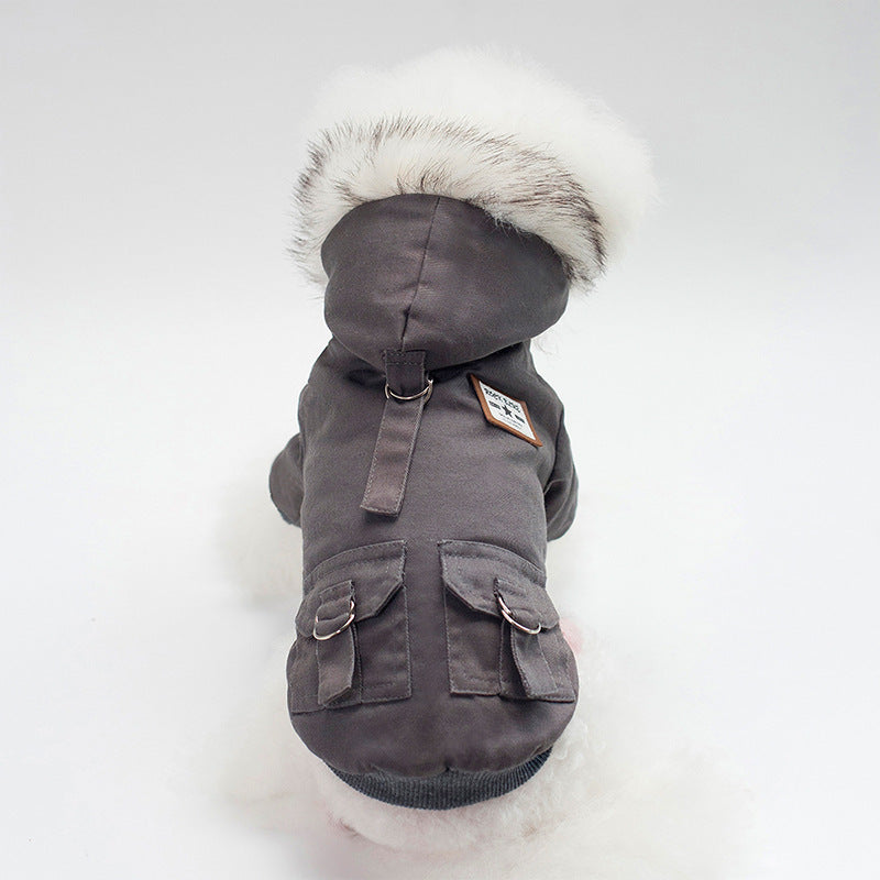 Faux-Fur Parka Dog Coat with Hood β Windproof Winter Jacket for Small & Medium Dogs