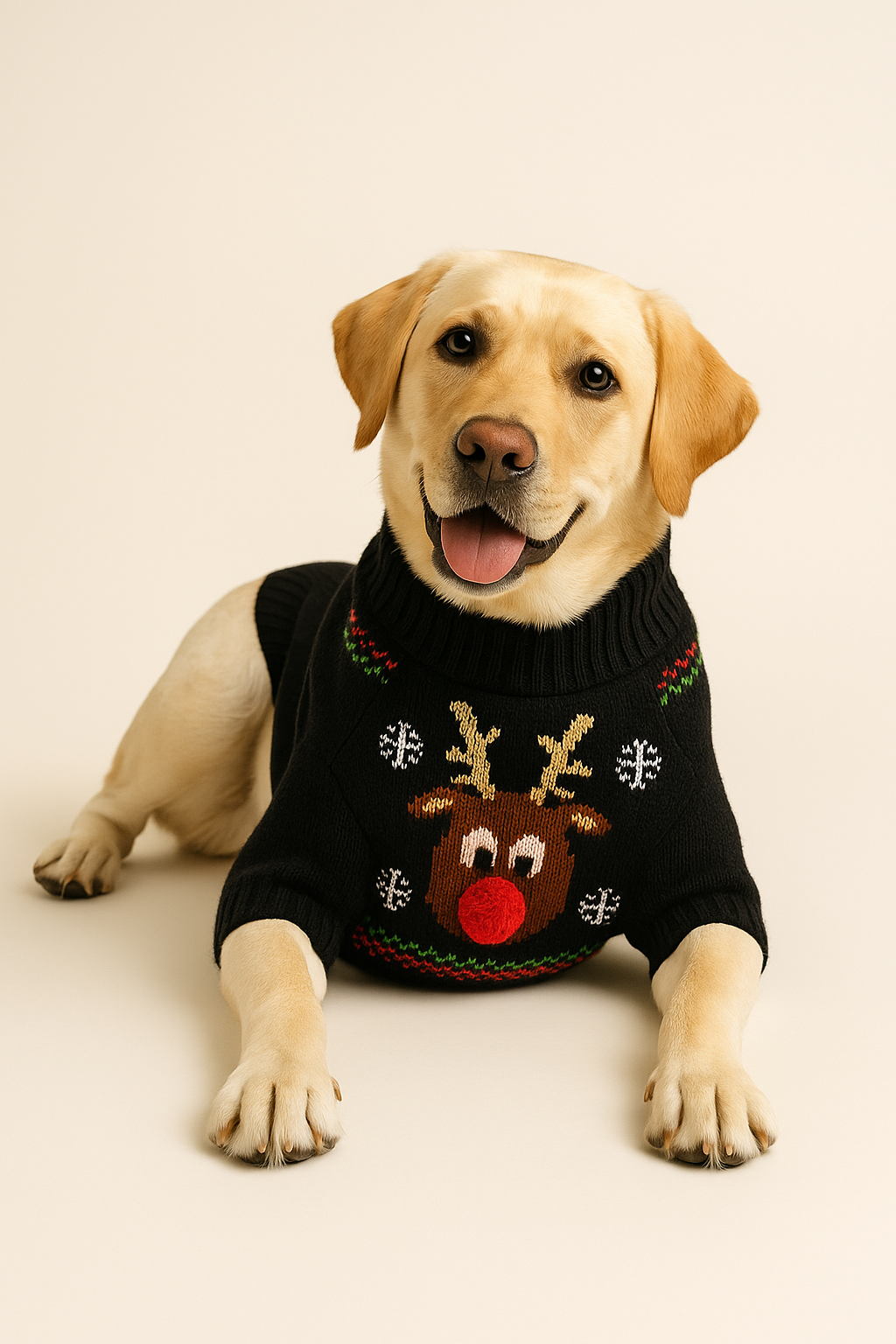 Reindeer Dog Sweater – Cozy Knit Christmas Pet Outfit
