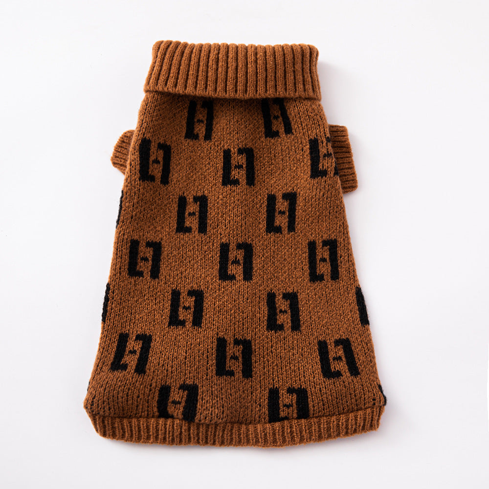High-Collar Knit Dog Sweater – Fashion Turtleneck Pullover