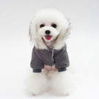 Faux-Fur Parka Dog Coat with Hood – Windproof Winter Jacket for Small & Medium Dogs