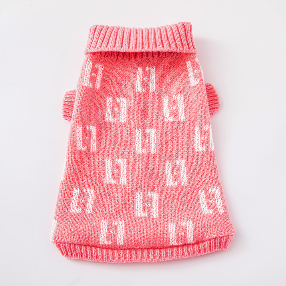 High-Collar Knit Dog Sweater – Fashion Turtleneck Pullover