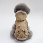 Faux-Fur Parka Dog Coat with Hood – Windproof Winter Jacket for Small & Medium Dogs