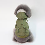 Faux-Fur Parka Dog Coat with Hood – Windproof Winter Jacket for Small & Medium Dogs