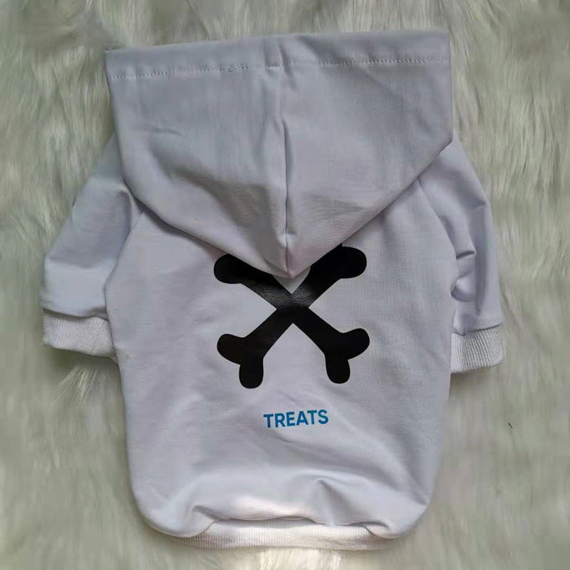 'TREATS' Dog Sweater with Crossbones - Mona Lisa Print